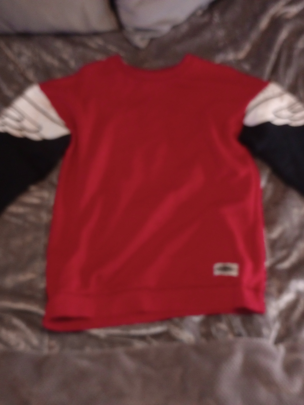 Jordan Red Colorblock Crew with Black & White Sleeves